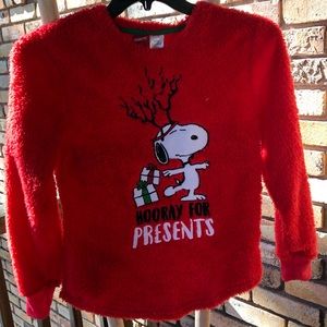 Christmas Snoopy Peanuts fuzzy shirt